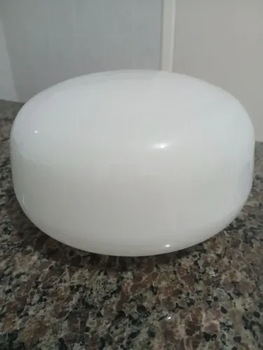 Globo de Vidro Drops Branco achatado novo