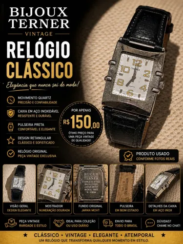 BIJOUX TERNER VINTAGE - RELÓGIO CLASSICO