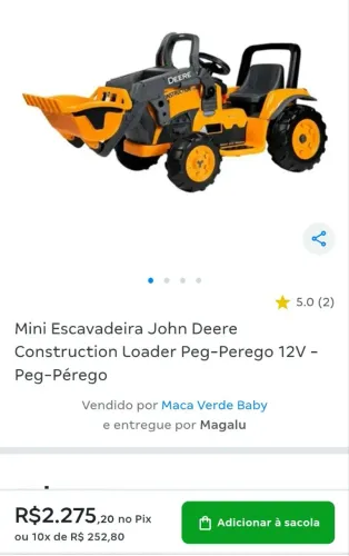 Escavadeira elétrica infantil