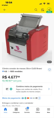CILINDRO de massa industrial BRAESI