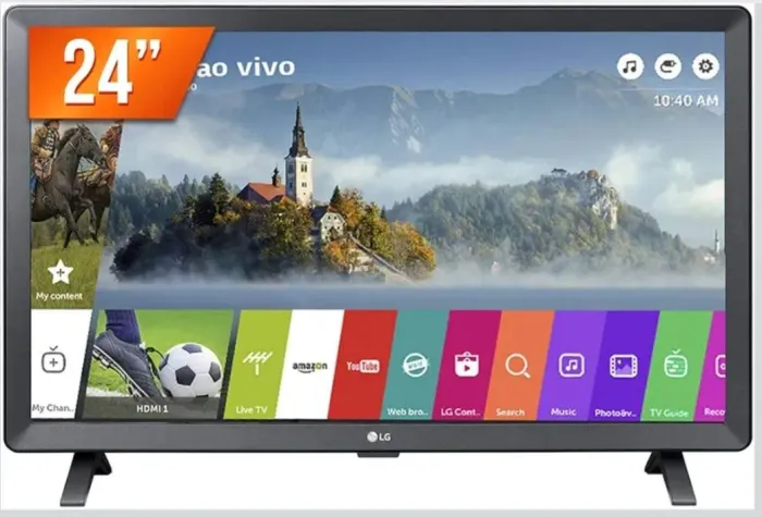 Smart TV LED 24" Monitor LG 24TL520S, Wi-Fi, WebOS 3.5, DTV Machine Ready