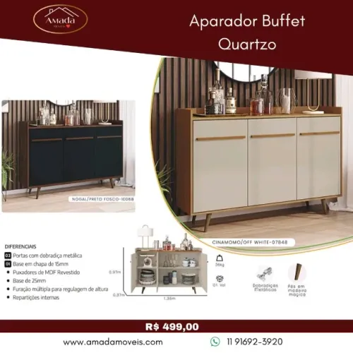 Aparador Buffet Quartzo, a pronta entrega