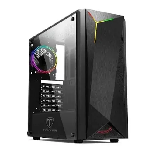 GABINETE GAMER T-DAGGER G28B RGB LATERAL ACRÍLICO PRETO, TGC-G28B