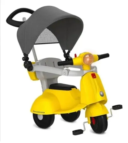 Triciclo Banderetta com Capota Passeio & Pedal (amarelo)