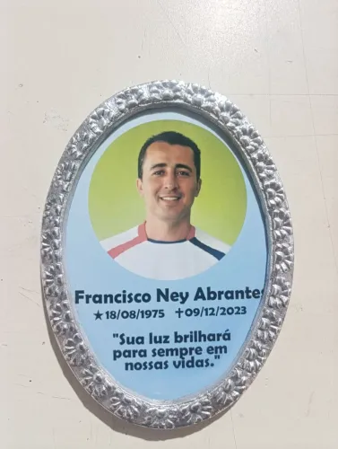 Placa moldura com foto para jazigo