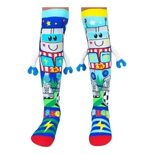 meias adaptavel divertidas malucas festas escola 3d cano alto robozinho wz-01