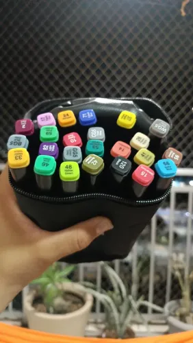 Bolsa de Caneta Dupla Ponta/ 24 Cores acrílicas para desenho