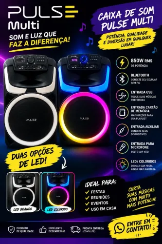 Caixa de Som Nova Potente Pulse Multi