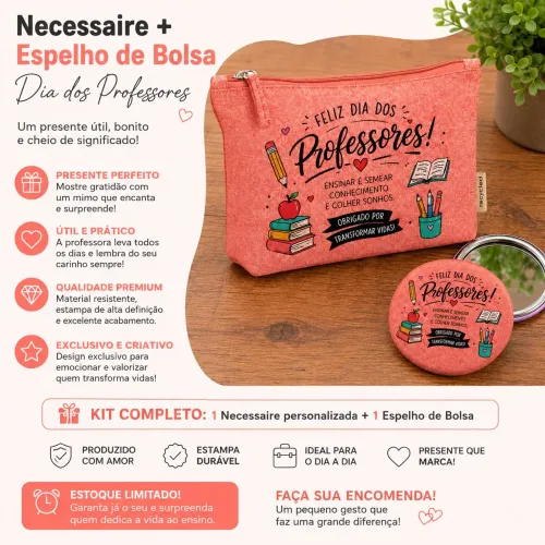 Kit nécessaire e espelho personalizados