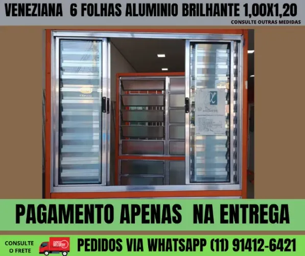 Veneziana modelo vg edquadrias alumínio com brilho