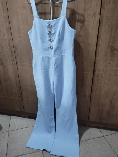 Macacão de linho azul