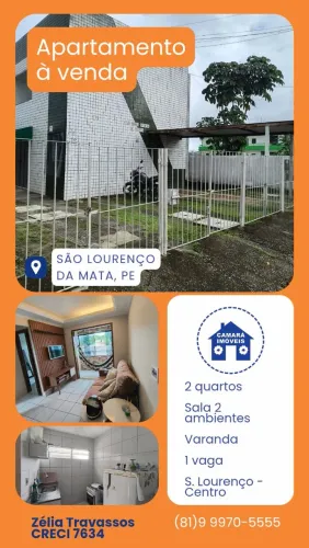 Apartamento com varanda - Dois quartos - São Lourenço da Mata - Centro