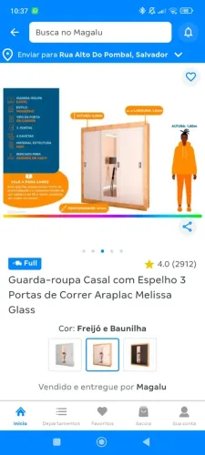 Guarda roupa 3 portas seminovo