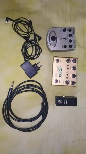 Pedais para contra baixo e guitarra, preamp beringher, joyo king of kings, afinador