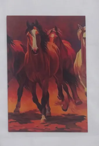Quadro Tipo Placa de Tecido Tema Cavalo 27x18cm