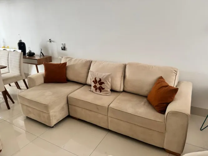 Conjunto de Sala Sofá + 2 Poltronas em Tecido