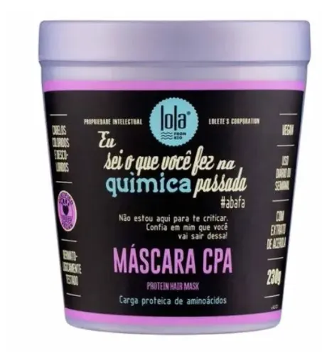 máscara capilar lola cosmetics eu sei o que você fez na química passada 230g