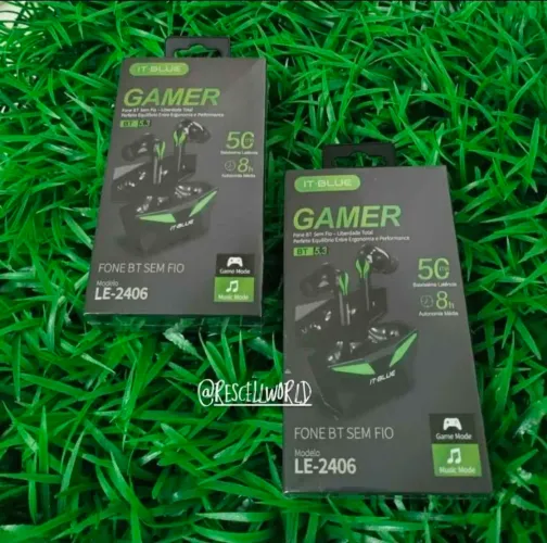 Fone de ouvido Bluetooth Gamer.
