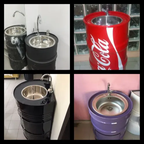 Pia de tambor estilo industrial