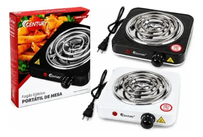 Fogão Elétrico Portátil Camping 1000w Controle Temperatura
