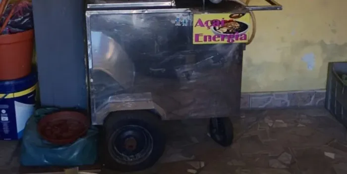 Carrinho de açaí inox 