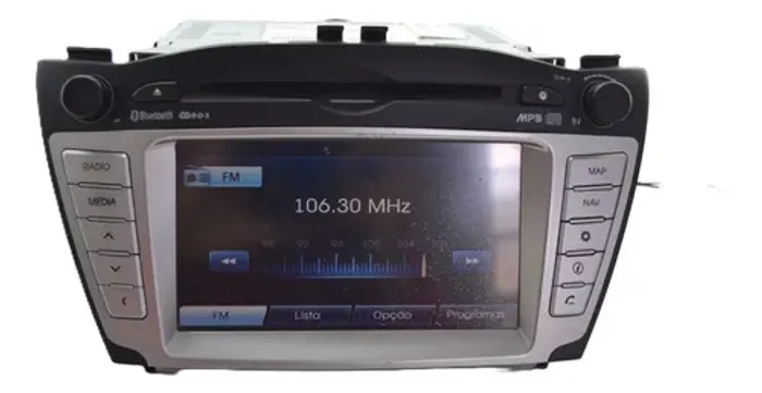 Radio Multimidia Painel Ix35 2012 Original N/pega Cd Cinza/preto