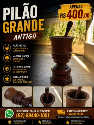 PILÃO GRANDE | ANTIGO | MADEIRA