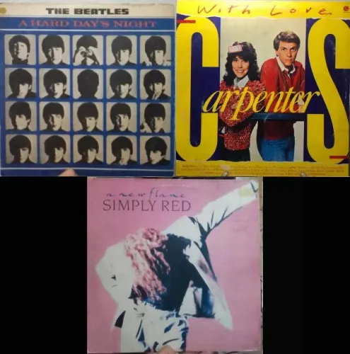 3 LPs Rock- Beatles, Simply Red