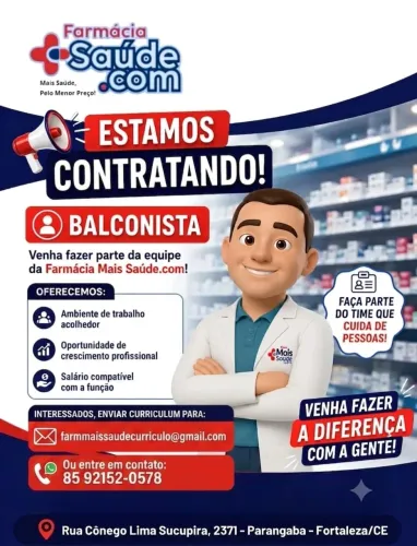 Vaga Balconista Farmácia