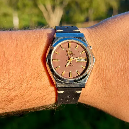 Relógio Orient 3 Estrelas Automático Marrom VINTAGE