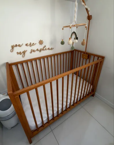 Berço 3 em 1 em madeira maciça - tulipa baby 