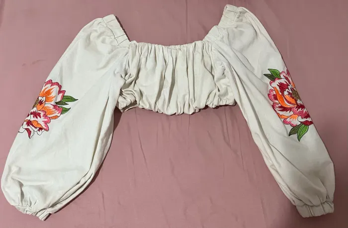Cropped linho tam M