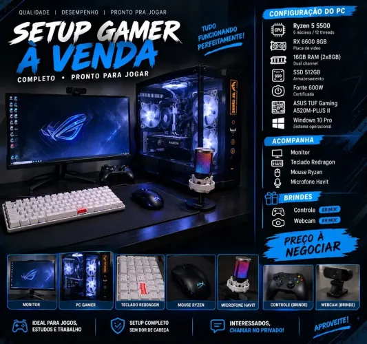 PC Gamer + Monitor Completo à Venda | Preço a negociar