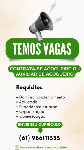 Contra-se açougueiro ou auxiliar de açougue 
