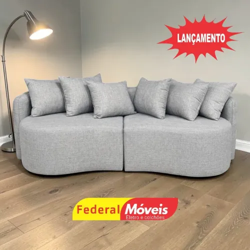 Sofá em Linho 2,46m Orgânico - Entregamos