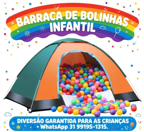 Dia das crianças chegando. Kit de barraca com bolinhas infantil . Ofertaço