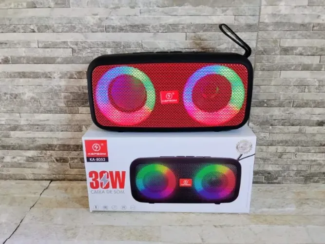 Caixa de Som Bluetooth Kapbom Rgb Usb Portátil