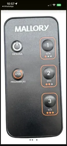 Controle remoto do ventilador Mallory