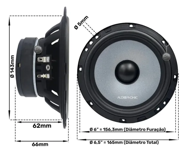Auto falante KIT DUAS VIAS AUDIOPHONIC CLUB