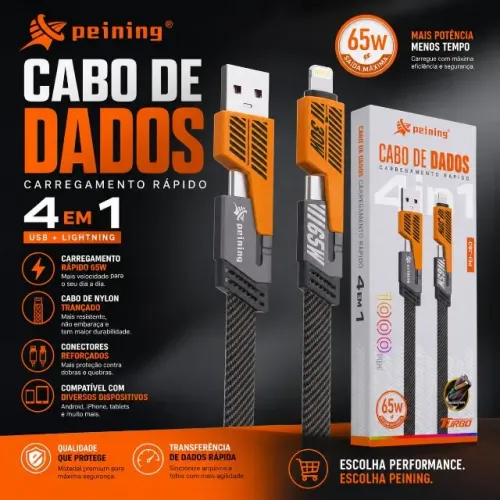 CABO USB TURBO 4 EM 1 MULTIUSO