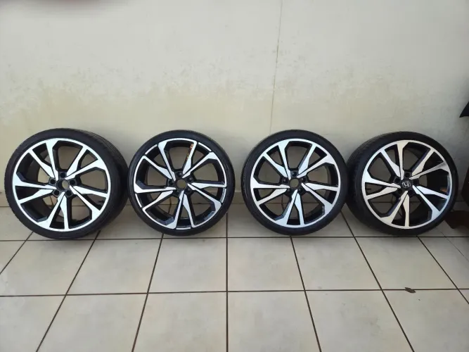 Rodas Civic Si 2019 Aro 20 furação 5x114 modelo (GT7) Preta diamantada