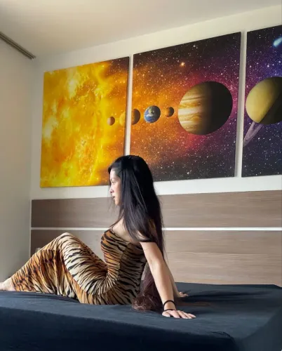 Quadro Cosmic Universe 3 Telas Pintura universo galáxia estrelas e planetas 80x100m cada