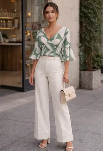 Blusa verde e branco 