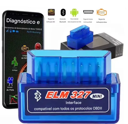 Mini scanner automotivo OBD2 Bluetooth EML 327