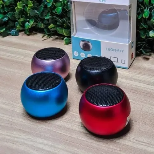 Caixinha Som Bluetooth Tws Metal Redonda Mini Speaker 3w