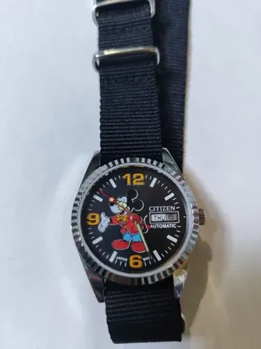 Relógio Citizen Automático Mickey mostrador preto