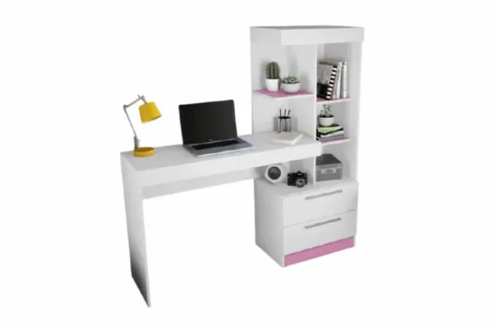 Mesa Office NT 2010 Branco.Rosa Frete grátis - Até 12x S/ Juros 