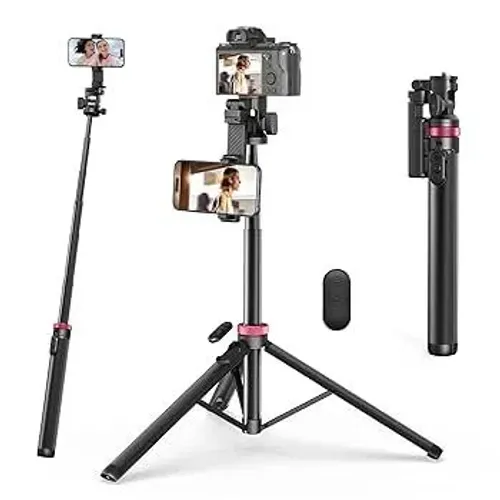 Tripé Ulanzi Mt-78 Alumínio Para Câmeras Celular C/ Controle Preto