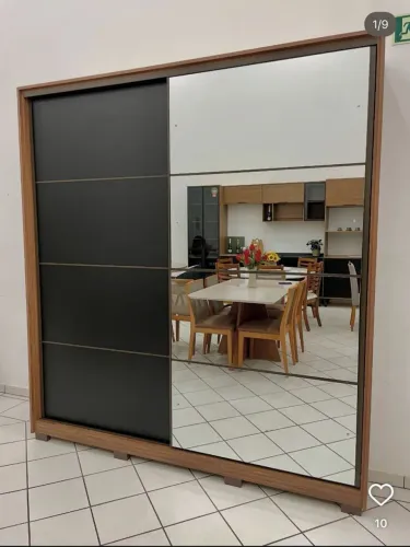 GUARDA ROUPA BELGA 2 METROS 2 PORTAS COM ESPELHO