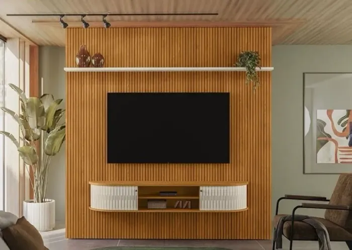 Painel de TV em Madeira com Design Moderno